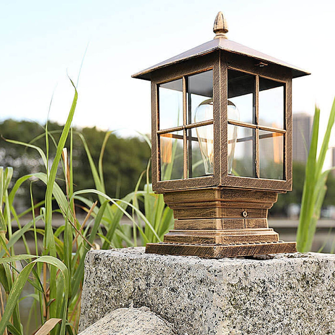 European Outdoor Column Lantern Waterproof  Rustproof 1-Light Patio Light | Stornfield