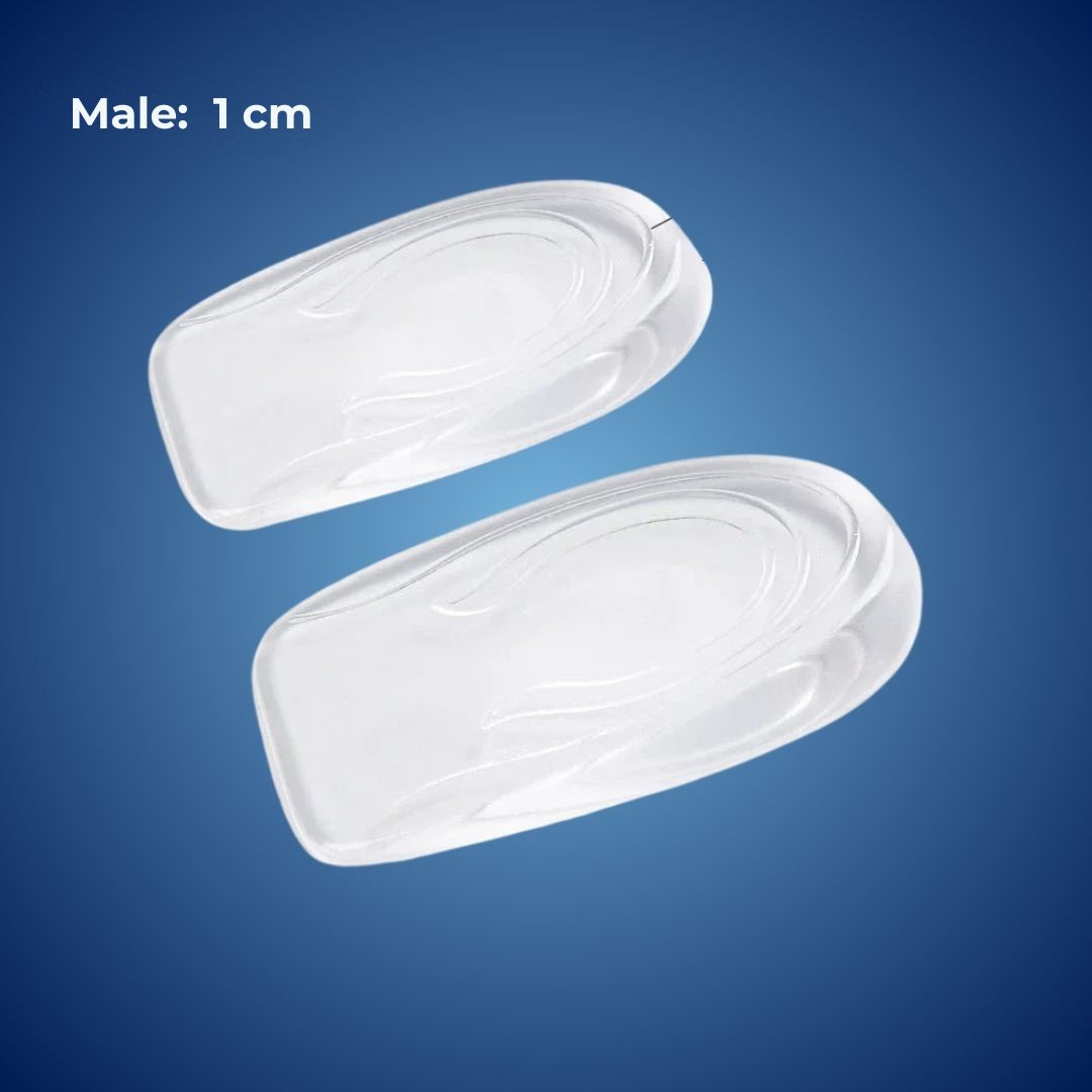 LiftComfort Silicone Gel Heel Lifting Inserts | Height Increase - Pain Relief for Plantar Fasciitis - Shock Absorption - Better Posture Stornfield