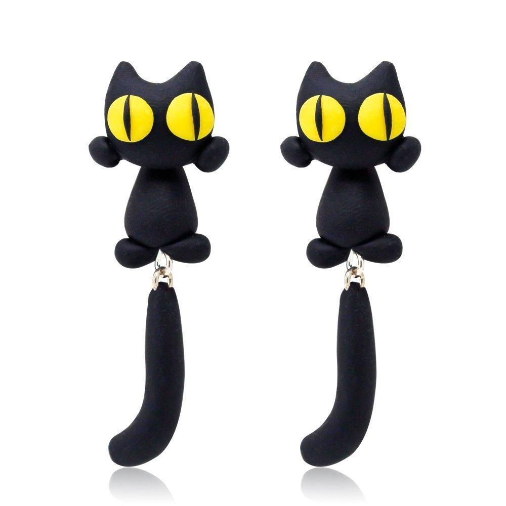 Unique Cat Earrings Yellow Eyes | Stornfield