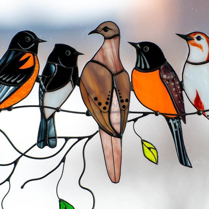 Birds Stained Glass Window Hangings 🐦 | Stornfield