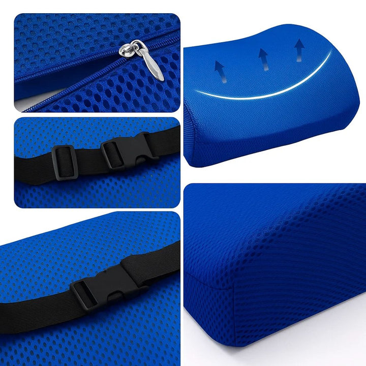 DriveEase | Car Lumbar Support Cushion - Memory Foam Relief - Breathable Mesh - Ideal for Journeys and Long Drives Stornfield