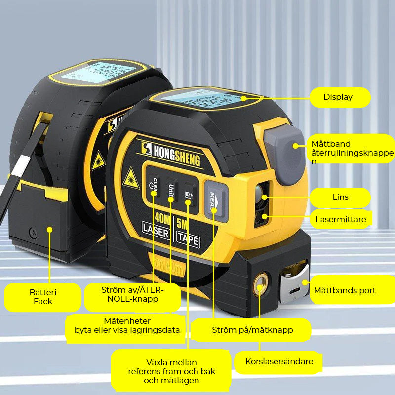 Stornfield | 3-in-1 Infrared Laser Tape Measure