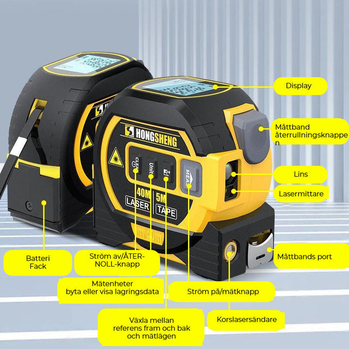 Stornfield | 3-in-1 Infrared Laser Tape Measure