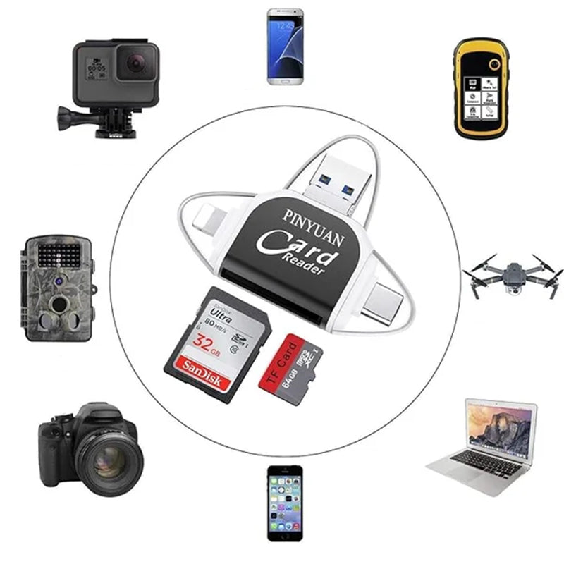Multi-Port 4-in-1 Universal SD TF Card Reader | Stornfield