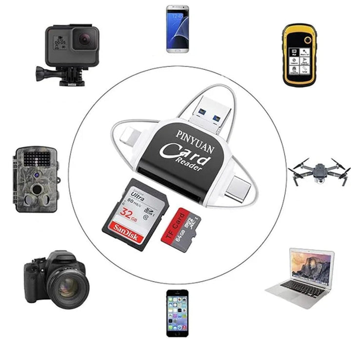 Multi-Port 4-in-1 Universal SD TF Card Reader | Stornfield