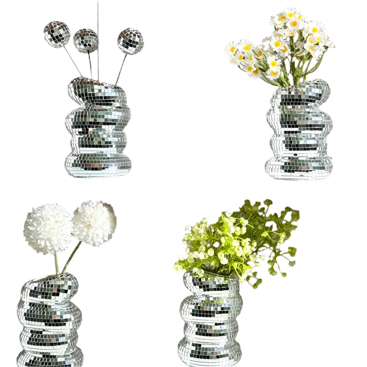 Stornfield Mirrored Disco Ball Vase with Retro Charm and Modern Appeal