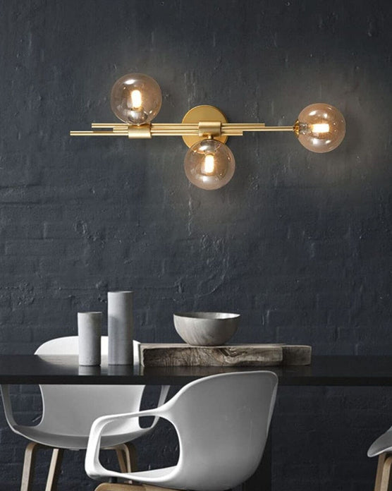 Stornfield | 3-Light Glass Wall Sconce - Amber