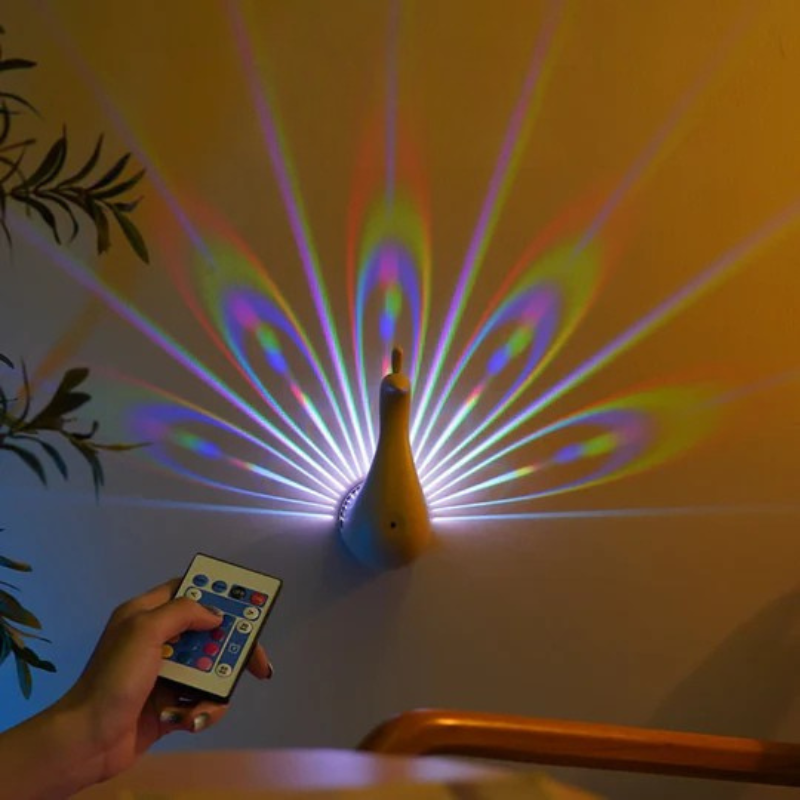 Decorative lamp with remote control and Stornfield color effects