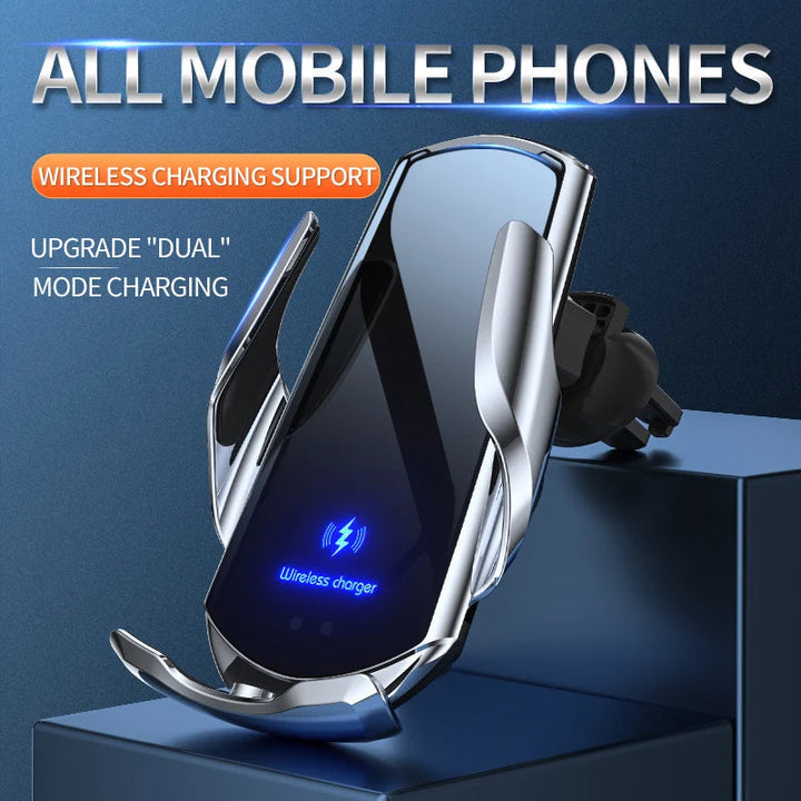 Stornfield | 2-in-1 Wireless Car Charger & Phone Holder Automatic Clamping - Fast Charging Secure Universal Compatibility Adjustable & Practical