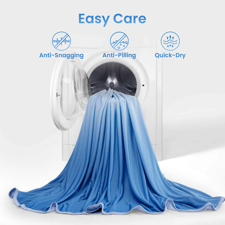Q-Max > 0.5 Gradient Blue Cooling Blanket – Double-Sided, Breathable & Machine Washable | Stornfield
