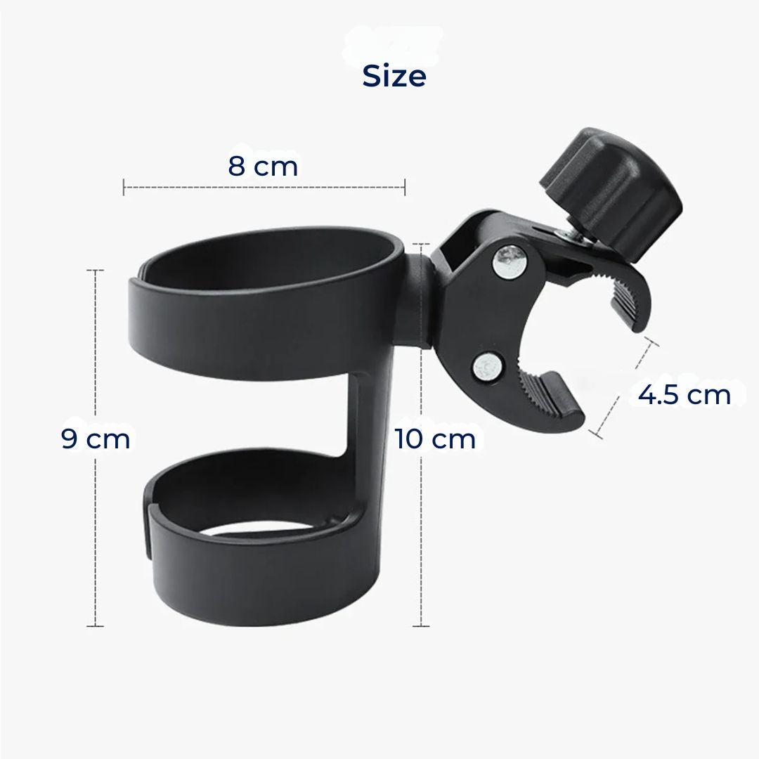 SipSecure | Universal Stroller Cup Holder – Adjustable Clip – Secure Fit – Ideal for Parents On-The-Go Stornfield