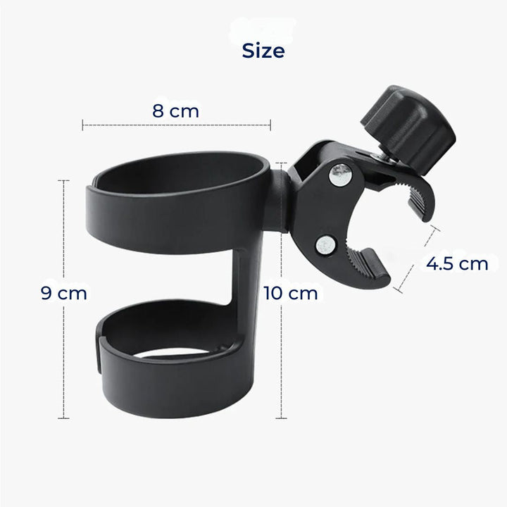 SipSecure | Universal Stroller Cup Holder – Adjustable Clip – Secure Fit – Ideal for Parents On-The-Go Stornfield