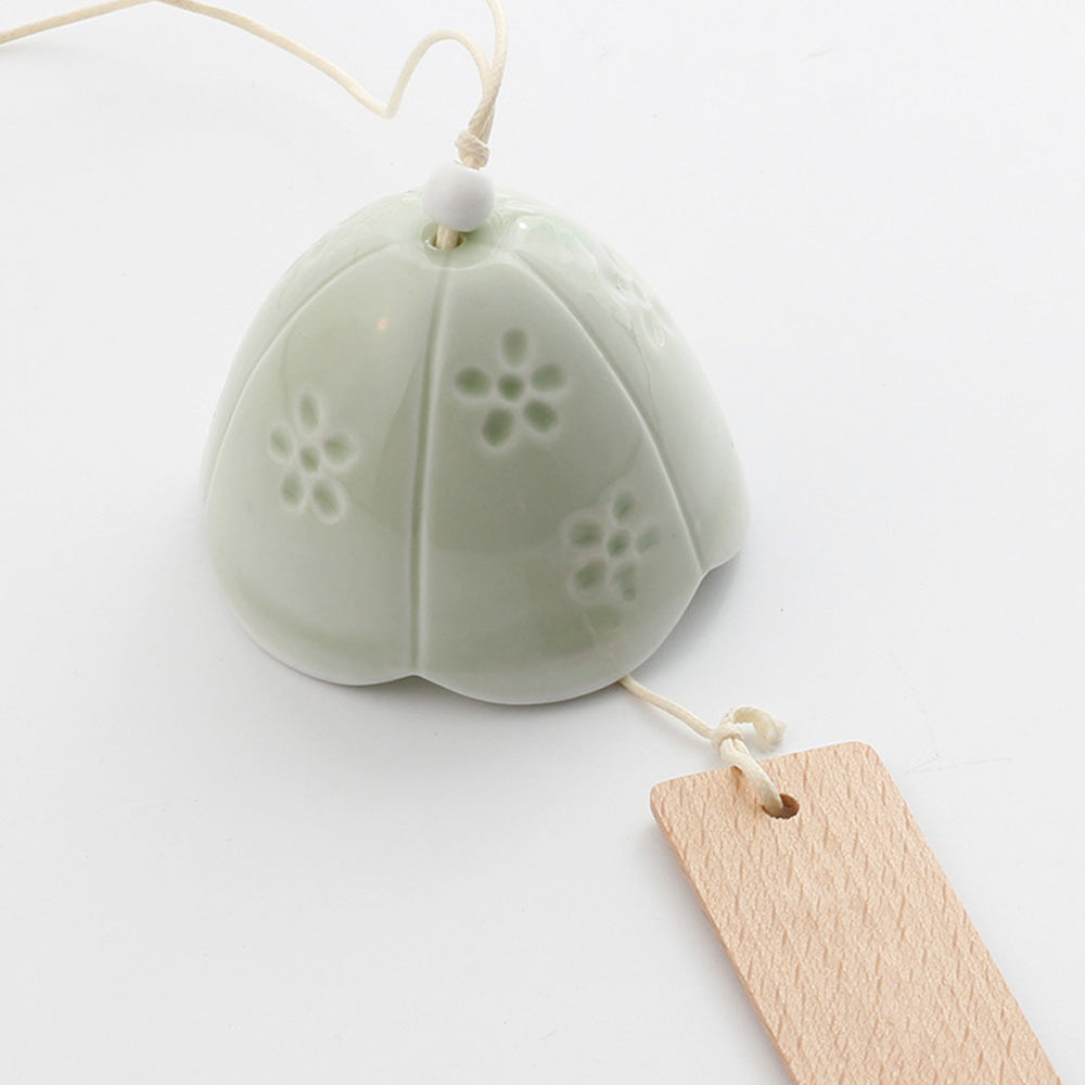 Stornfield | Japanese Ceramic Bells, Sakura Bell Rings, Hanging Garden Bells, Garden Decor for Living Space, White