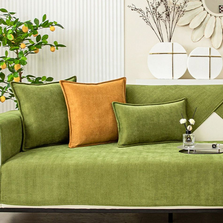 Herringbone Chenille Fabric Furniture Protector Sofa Cover | Stornfield