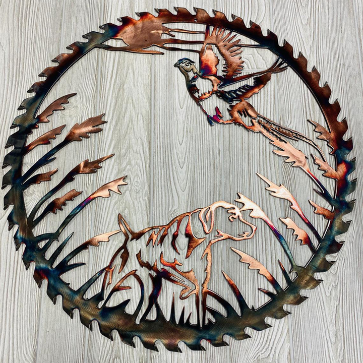 Solo Mallard Hunting & Trout Fishing Scene Creative Metal Wall Art Crafts | Stornfield