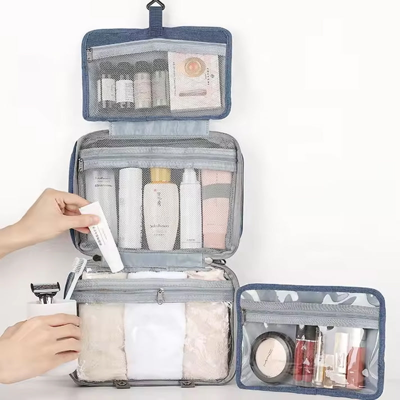 Water-repellent make-up bag with hanging hook | Stornfield
