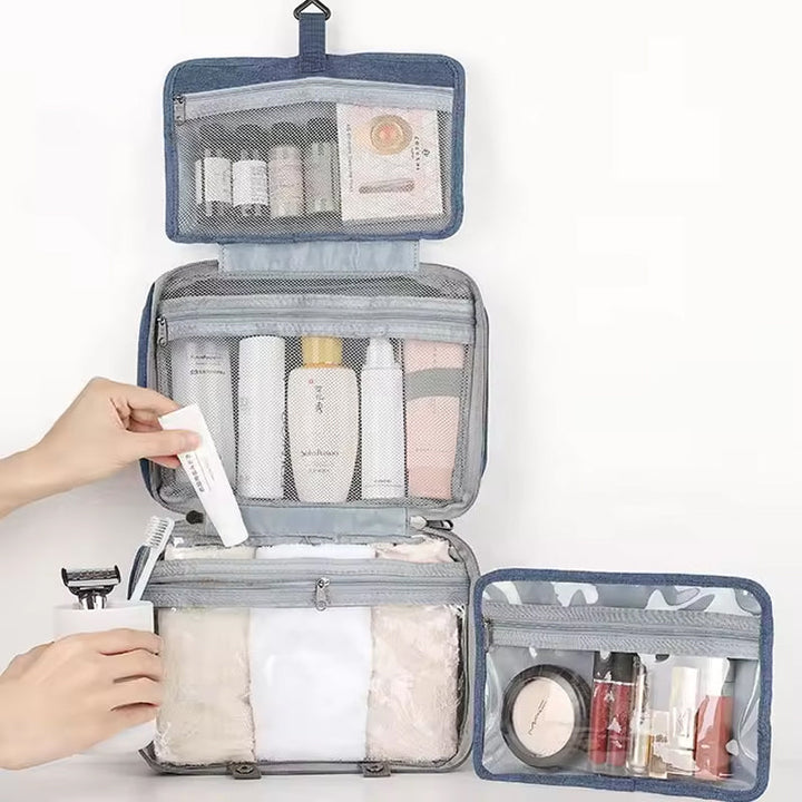 Water-repellent make-up bag with hanging hook | Stornfield