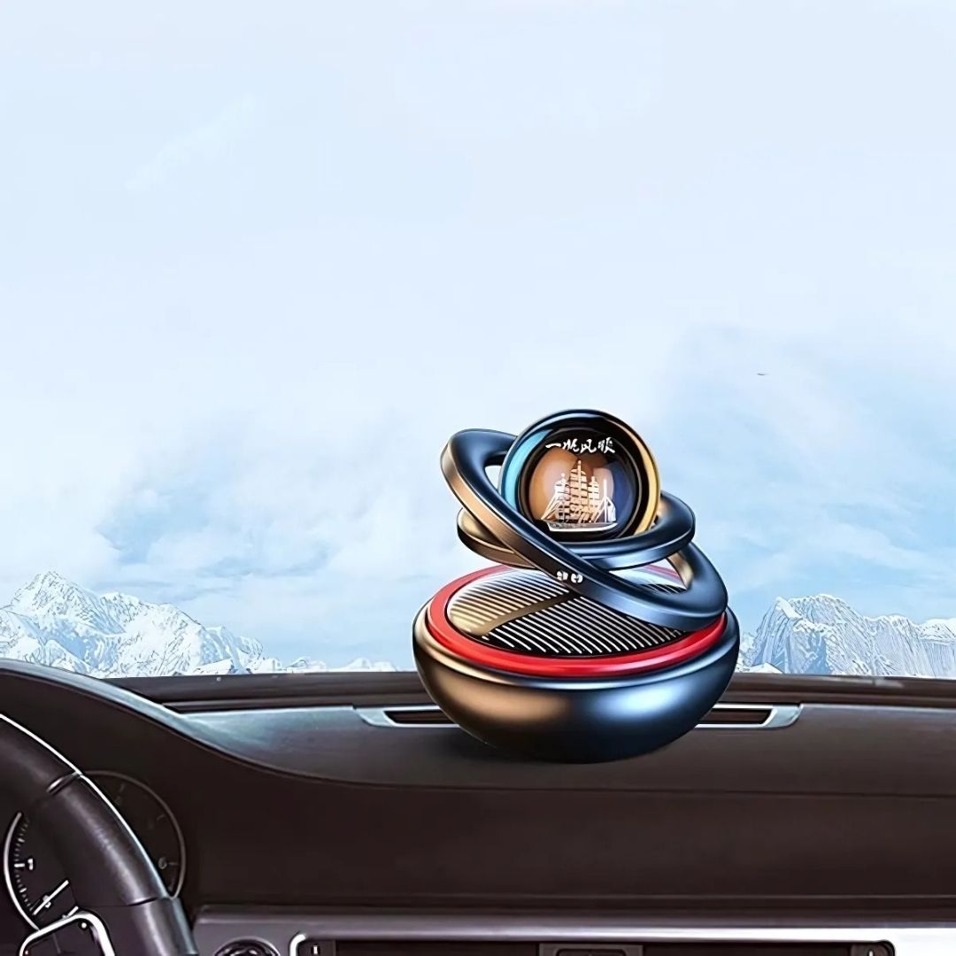 EcoFresh | Solar Car Air Freshener – Odor Eliminator – Continuous Fragrance – Stylish Dashboard Design – No Batteries Required Stornfield