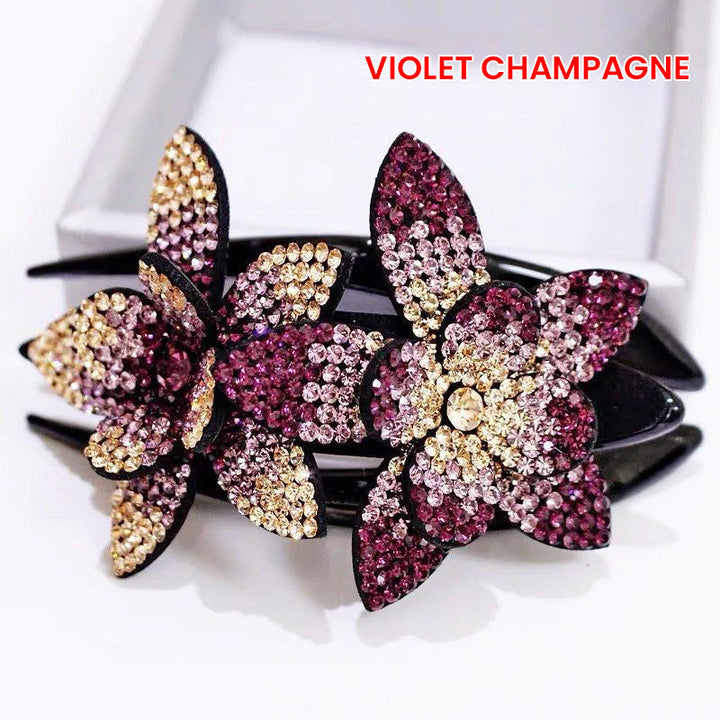 Double Flower Rhinestone Hair Pin | Stornfield