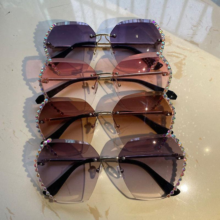 Rimless Sunglasses with Crystal | Stornfield