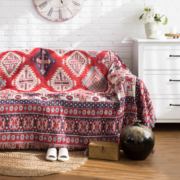Bohemian knitted throws for sofa decor | Stornfield