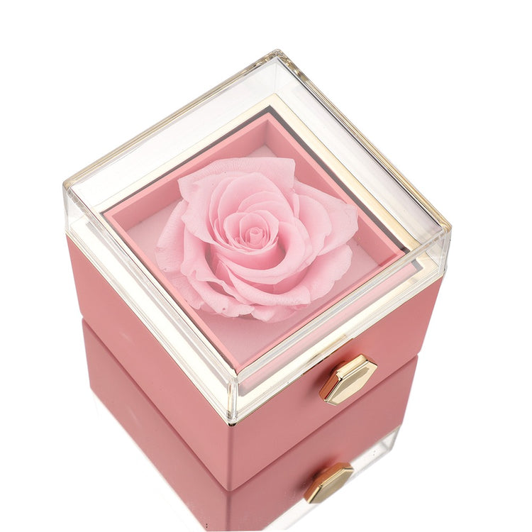 Stornfield | [Cadeau Idéal] Boîte de Rose Éternelle - Avec collier gravé & rose artificielle