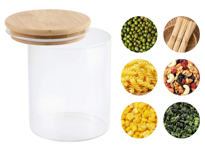 PureVorrat Glass Container Set – Storage Jars with Wooden Lid | Airtight & Stylish | Modern Kitchen Storage | Stornfield