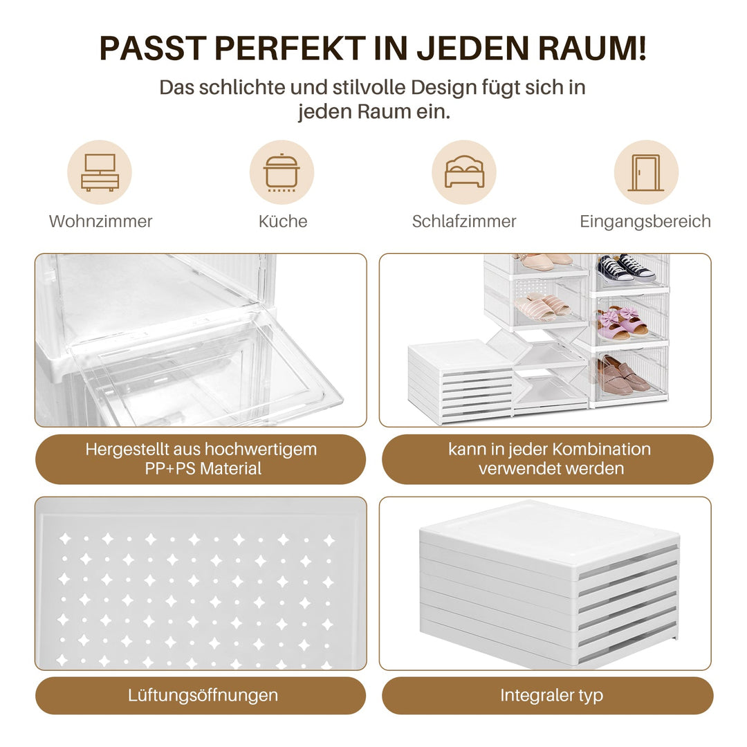 6 Layers Shoe Boxes Storage Box Stackable | Stornfield