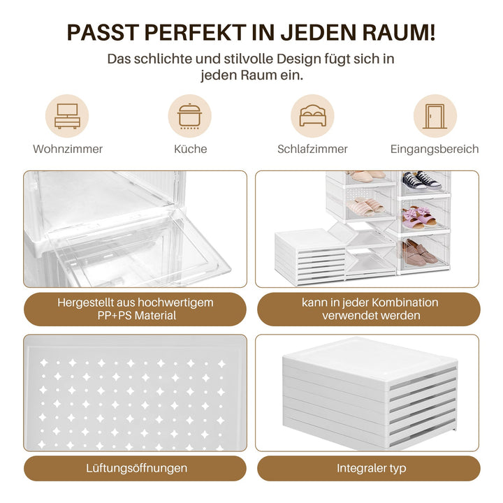 6 Layers Shoe Boxes Storage Box Stackable | Stornfield