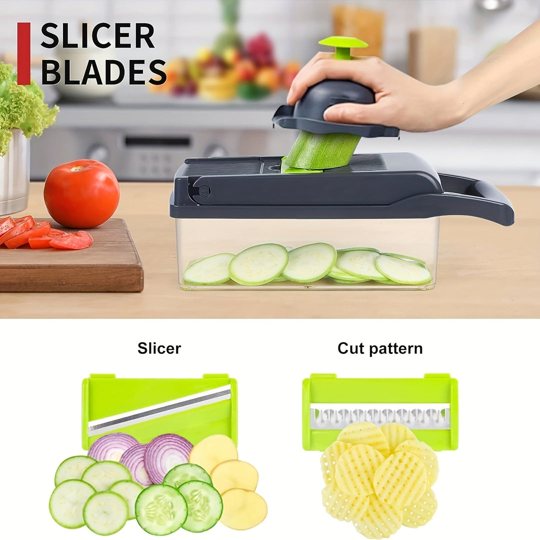 Multifunctional Vegetable Cutter 16-in-1 with Catch Container | Stornfield