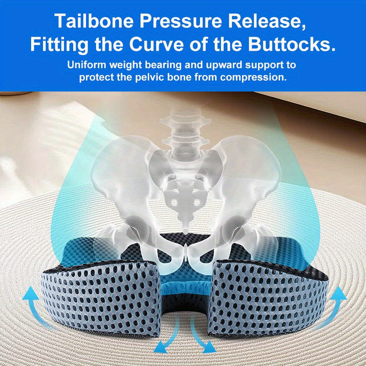 Stornfield | Ergonomic Seat Cushion Triacomfort | Triangular Shape with Memory Foam | Breathable & Pressure-Relieving | For Car & Office