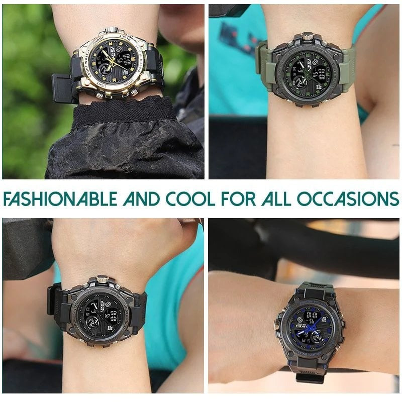 Stornfield | Men's Sporty Luminous Waterproof Multifunctional Dual Display Wristwatch