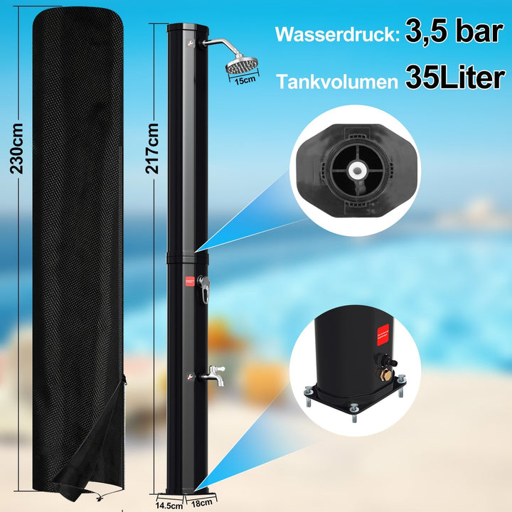 Solar shower 35L garden shower incl. protective cover | Stornfield