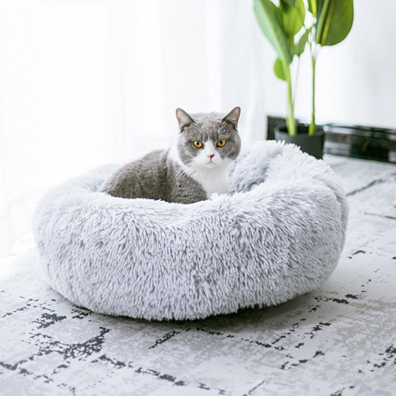 Stornfield | PawNest Soothing Donut Cat Bed | Round Plush Kennel | Stress-Reducing and Comfortable | Perfect for Cats and Small Dogs