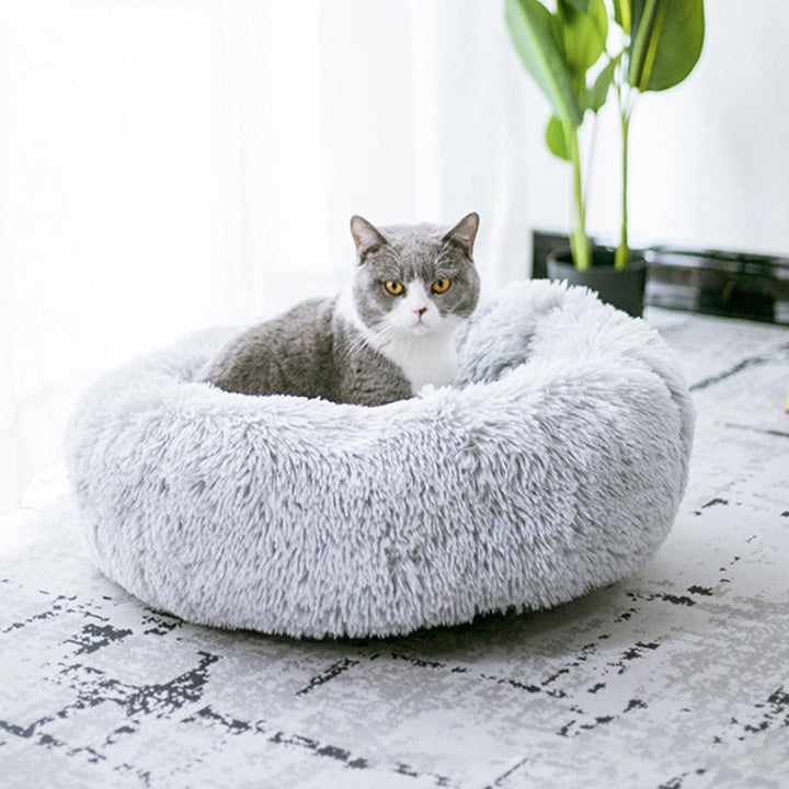 Stornfield | PawNest Soothing Donut Cat Bed | Round Plush Kennel | Stress-Reducing and Comfortable | Perfect for Cats and Small Dogs