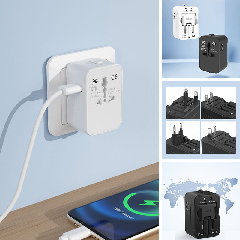 Universal travel adapter with dual USB ports | Stornfield