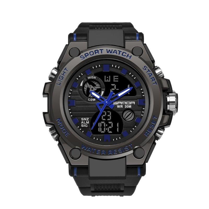 Stornfield | Men's Sporty Luminous Waterproof Multifunctional Dual Display Wristwatch