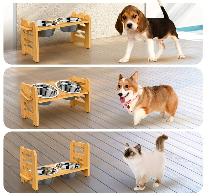 Stornfield Non-Slip Raised Dog Bowl Stand with Double Bowls