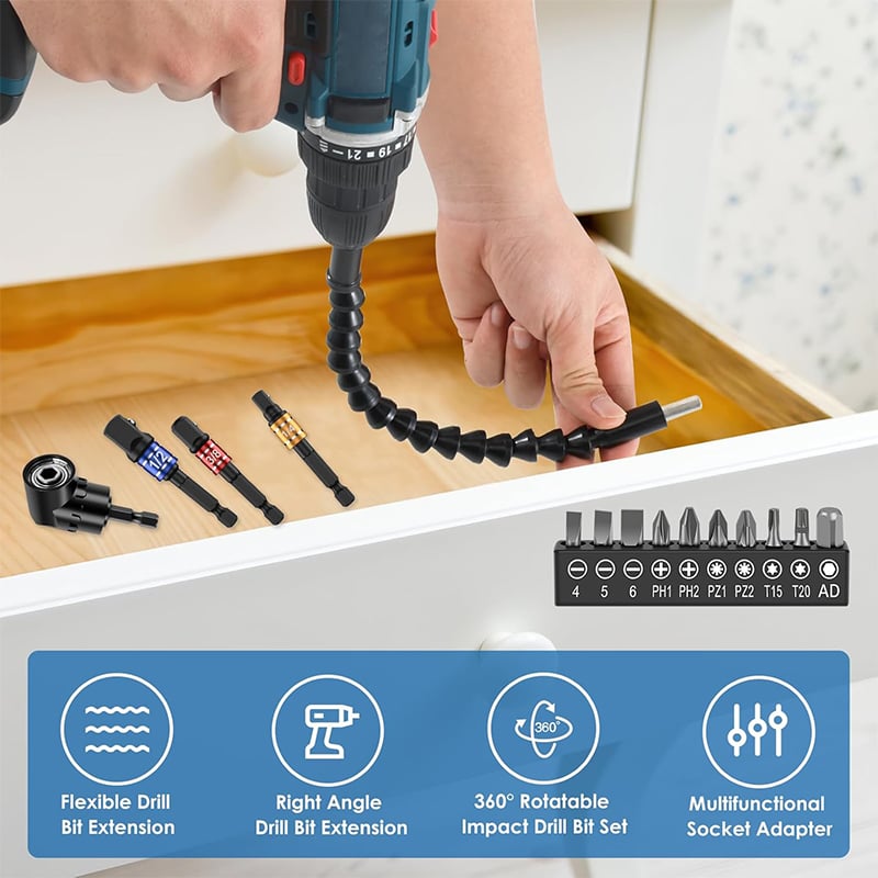 Drill machine angle attachment with accessory set | Stornfield