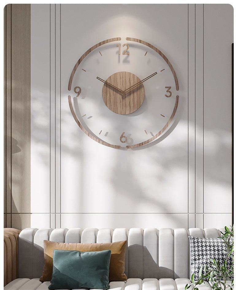 Nordic Silent Wall Decoration Clock Made of Real Wood, 35 cm | Silent and Stylish | Stornfield