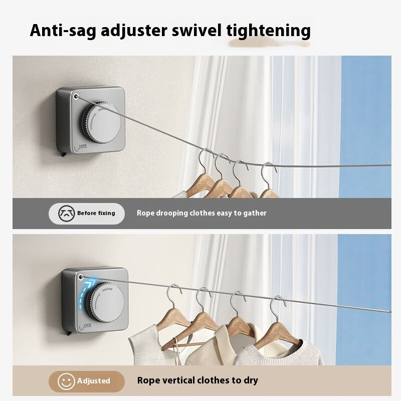 Telescopic stainless steel wall-mounted clothesline | Stornfield