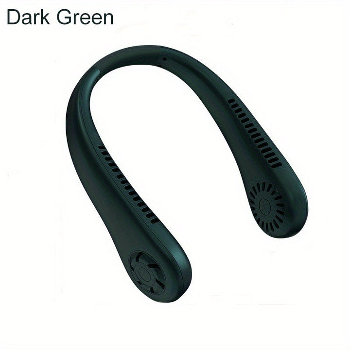1pc Hands-Free Portable Neck Fan - Rechargeable, Leafless, and USB Powered - Perfect for Desk and Travel Use | Stornfield