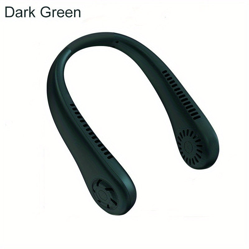 1pc Hands-Free Portable Neck Fan - Rechargeable, Leafless, and USB Powered - Perfect for Desk and Travel Use | Stornfield