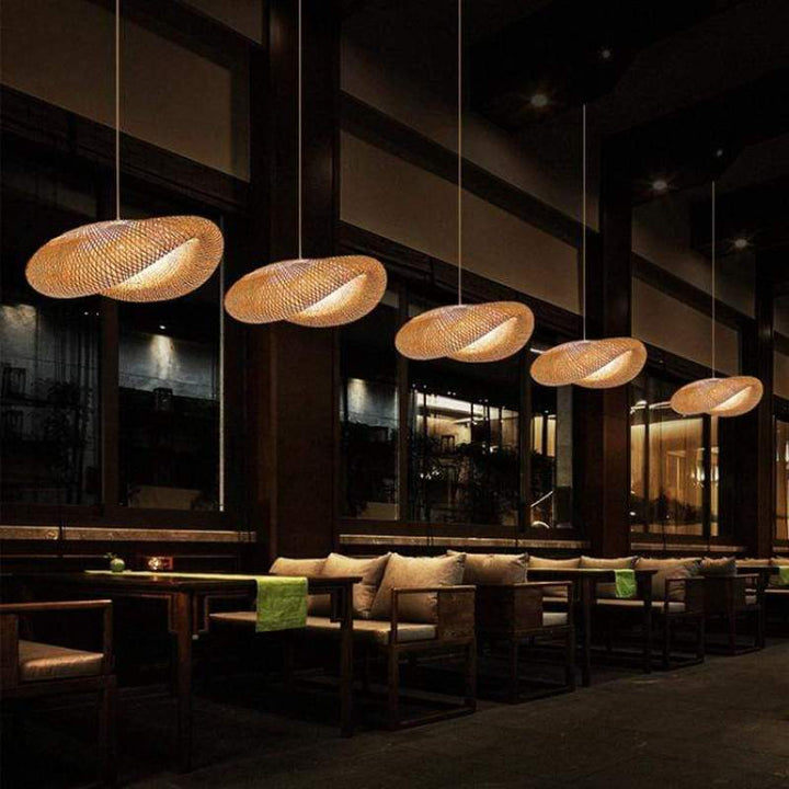 ZenGlow Stornfield Hand-Woven Bamboo Pendant Light