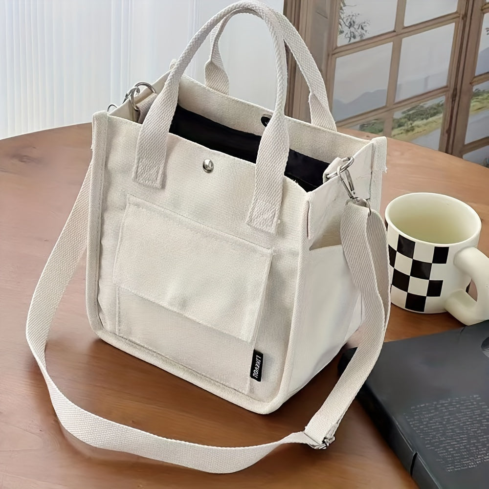 UrbanEase Canvas Slingbag – White shoulder bag with magnetic closure and adjustaStornfielde strap | Stornfield