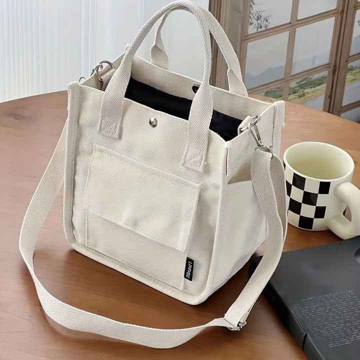 UrbanEase Canvas Slingbag – White shoulder bag with magnetic closure and adjustaStornfielde strap | Stornfield