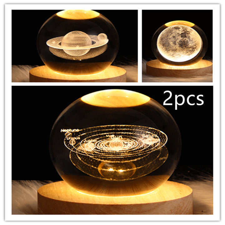 3D Galaxy Crystal Ball LED Night Light | Stornfield