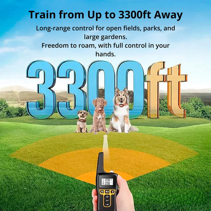 Stornfield | 1000m Waterproof Dog Training Collar | Rechargeable, Remote Control & Adjustable for Small, Medium, and Large Dogs