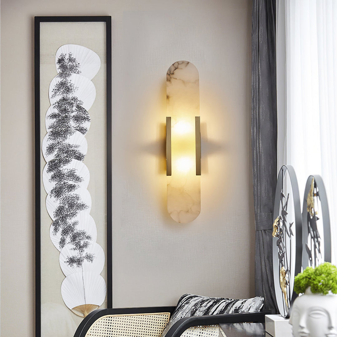 Modern Marble Bedside Sconce Light - Elegant Wall Fixture | Stornfield