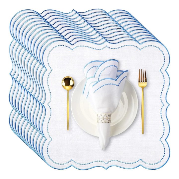 6pcs Embroidered Cutwork Linen Cotton Napkin | Stornfield